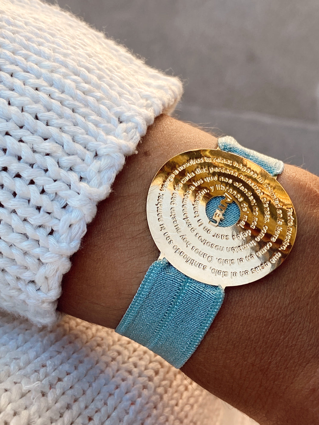 Amen bracelet gold aquamarine
